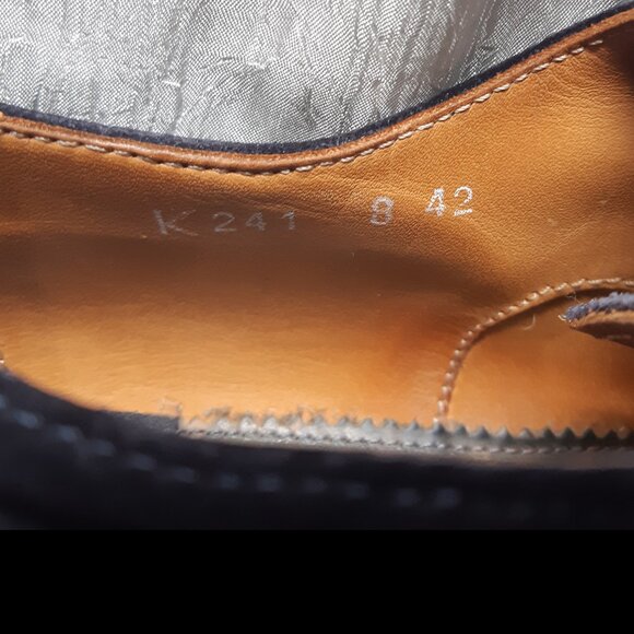 Paul Smith SZ 42 (9.5) Blue Suede Lace Up Low Top Almond Toe Derby - Picture 9 of 15